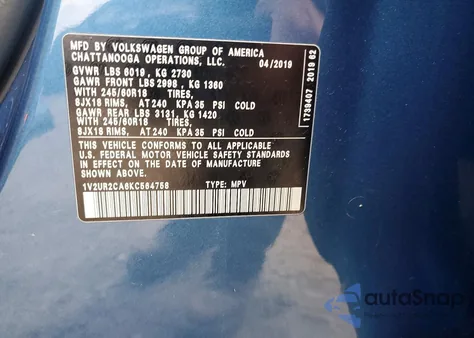 2019 Volkswagen Atlas Se from USA, damaged, VIN 1V2UR2CA6KC564758